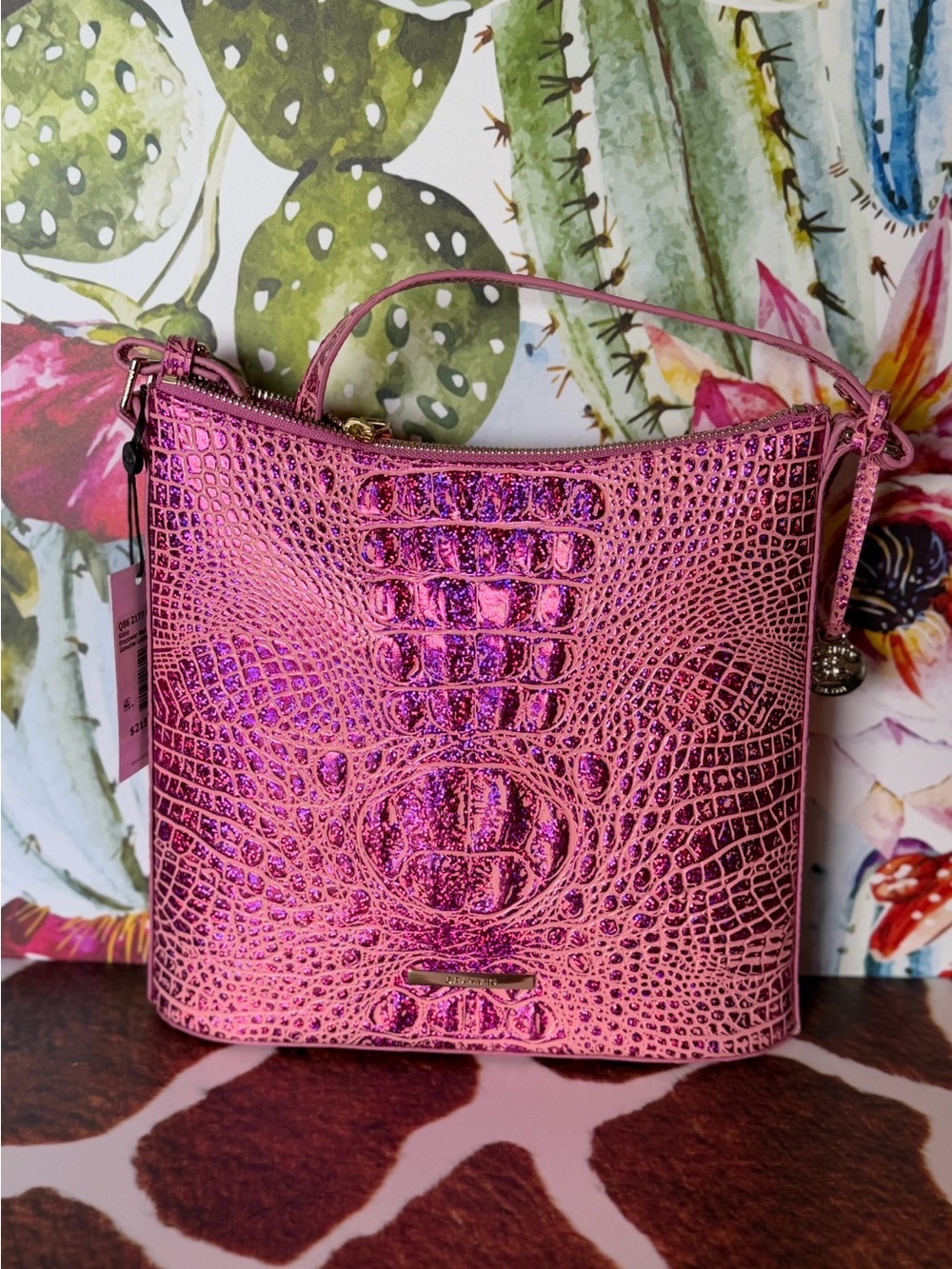 NWT Brahmin Katie Empower Pink Crossbody HARD TO FIND Glitter Shimmer pretty EYE